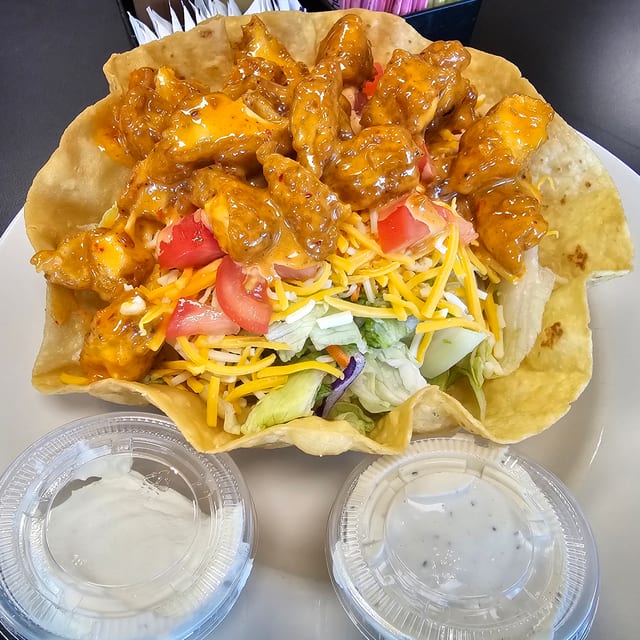 Kick'en Chicken Taco Salad.
