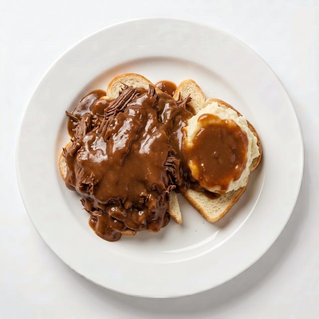 Open Faced Roast Beef Sandwich.